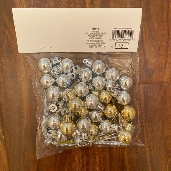 30 Count target bullseye Small Disco Ball Christmas Ornaments - Picture 2 of 2